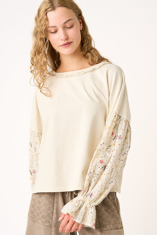 MITTO: EYELET LONG SLEEVE TOP