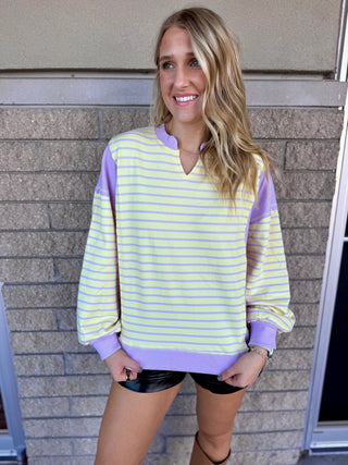 LIZZIE STRIPED L/S TOP