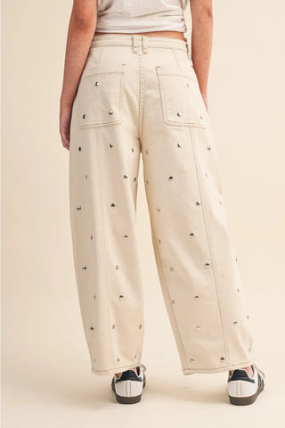ELLA STUDDED CREAM BARREL