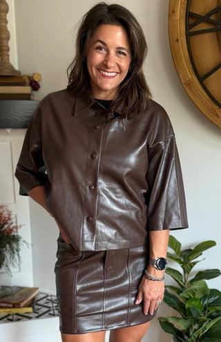 LILY FAUX LEATHER SKIRT