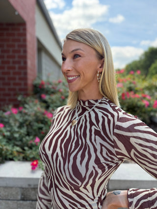 SEVILLA ZEBRA MESH DRESS