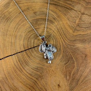 STERLING SILVER SADDLE CHARM NECKLACE 
