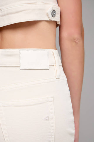 Ecru Clean Stretch Cropped Wide leg: 28
