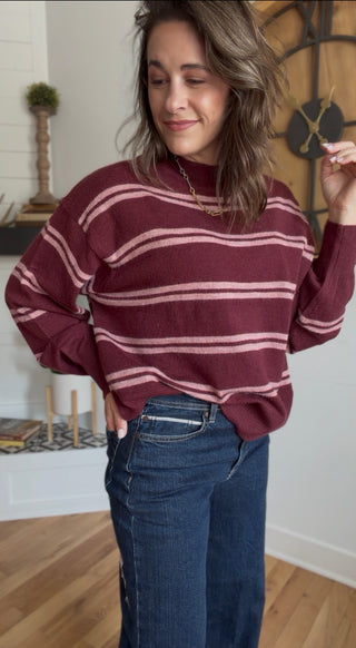 STRIPE KNIT PULLOVER