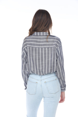 Celeste Stripe Crop Shirt