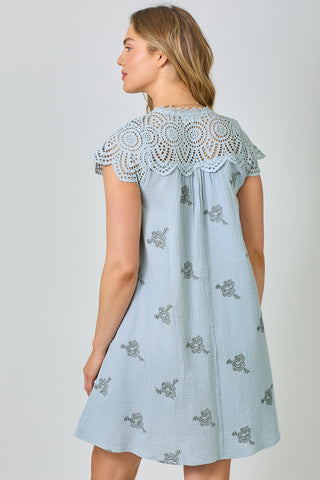 MY-EYELET SLEEVE DRESS