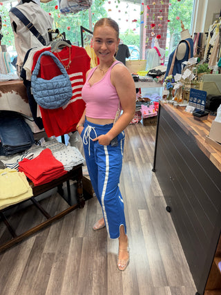 PULL ON STRIPE DRAWSTRING PANTS