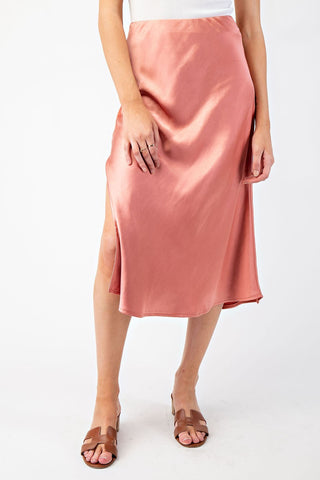 EE- SATIN MIDI SKIRT