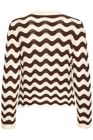 MOCHA WAVE KNIT CARDIGAN