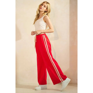 MIT-TERRY LACE STRIPE PANT