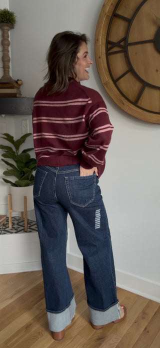 STRIPE KNIT PULLOVER