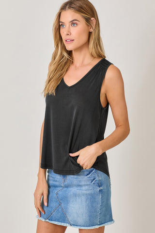 MY-SMOCKED TANK-BLK