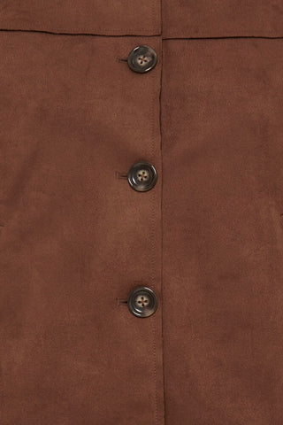 CHOCOLATE FAUX SUEDE JACKET