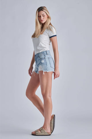 HIDDEN - MidRise Destructed Shorts -LHT