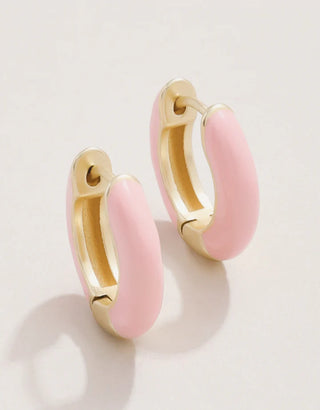 Hoop enamel earrings blush