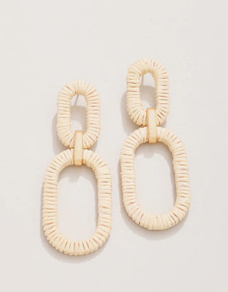 STRAW LINK EARRINGS