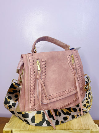 Haven Crossbody Boho Bag- Mauve Pink