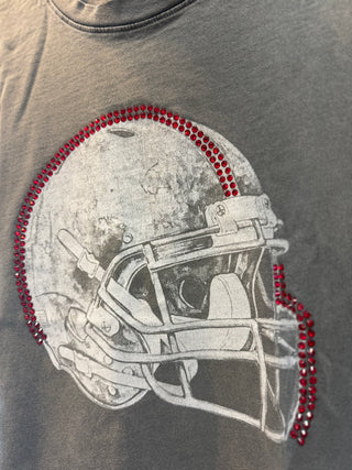 FOOTBALL RED GLAM HELMET TEE