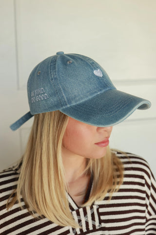 BE KIND DENIM BASEBALL CAP