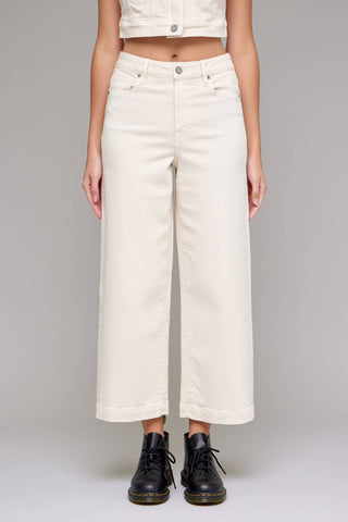 HIDDEN - Cropped Wide Leg-OffWhite