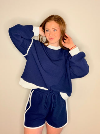 TB-L/S & SHORTS ATHLETIC SET- NAVY