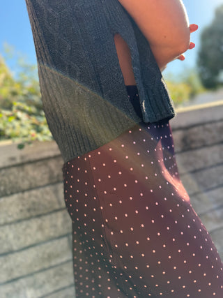 ZIA WINE DOT SKIRT