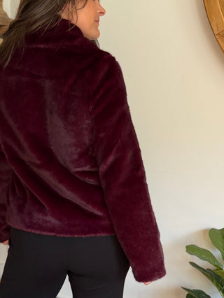 CRANBERRY DREAMS FAUX FUR JACKET