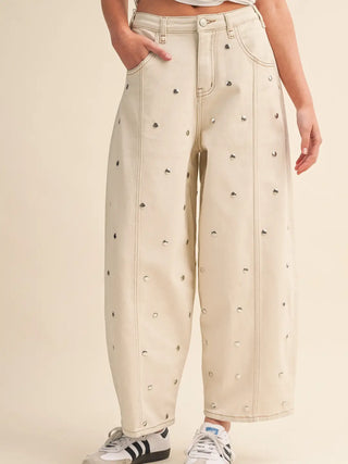 ELLA STUDDED CREAM BARREL
