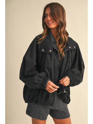 FUNNEL NECK BLK JACKET