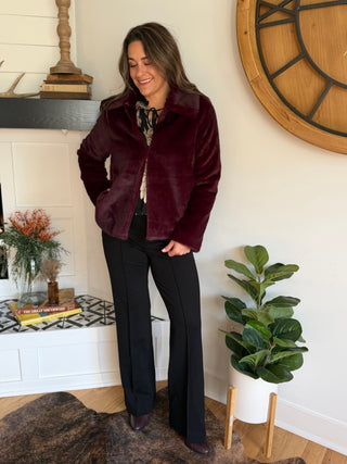CRANBERRY DREAMS FAUX FUR JACKET