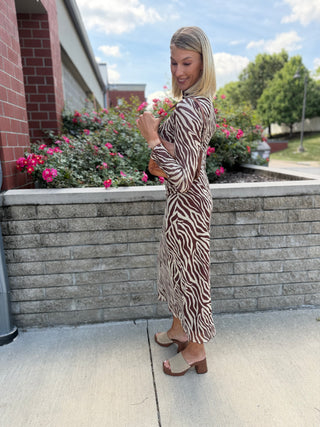 SEVILLA ZEBRA MESH DRESS