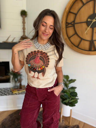 JEWELED TURKEY TEE