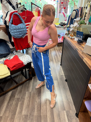 PULL ON STRIPE DRAWSTRING PANTS