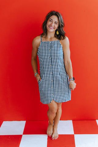 MUSTANG NAVY GINGHAM DRESS