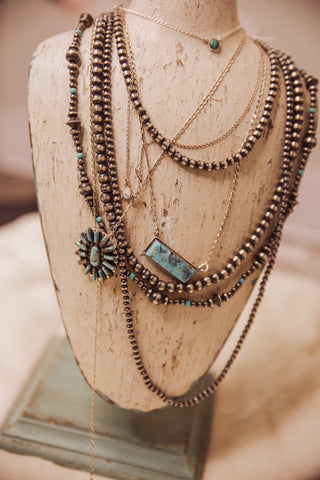 BOHO TURQUOISE RECTANGLE NECKLACE
