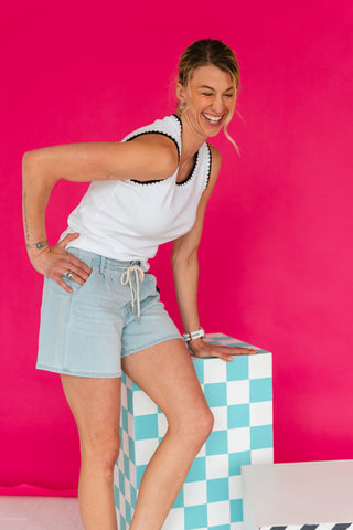 TIE FRONT SHORTS