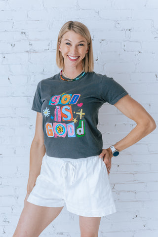 God IS GOOD TSHIRT AND WHITE SHORT
