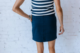 NAVY SKORT WITH STRIPE TANK