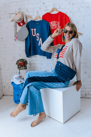 SIENNA PATRIOT SWEATER - AMERICAN FLAG