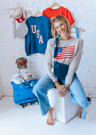 SIENNA PATRIOT SWEATER - AMERICAN FLAG