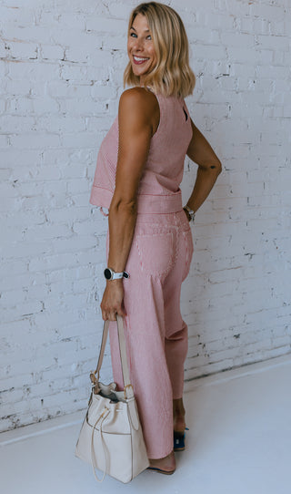 BYLARO RED STRIPED PANTS