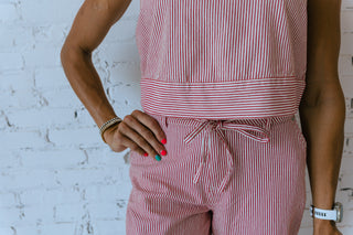 BYLARO RED STRIPED PANTS