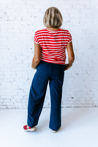 GRACEY NAVY WIDE LEG TROUSERS