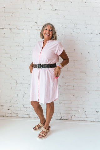 BYELLANA PINK SHIRT DRESS