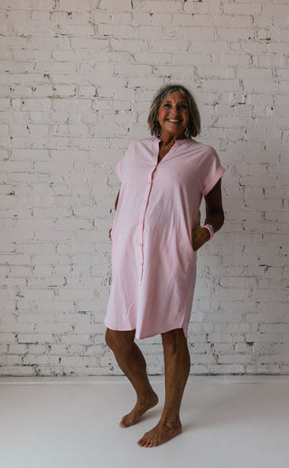 BYELLANA PINK SHIRT DRESS