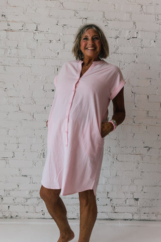 BYELLANA PINK SHIRT DRESS