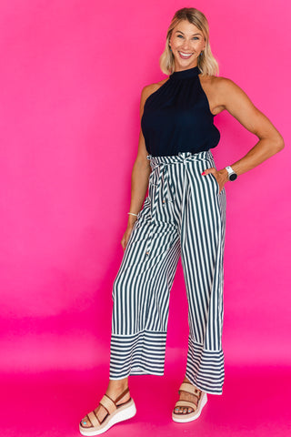 LYNN STRIPED JUMPSUIT