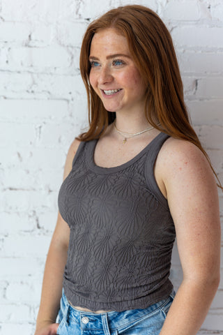 REVERSIBLE LACE TEXTURED TANK