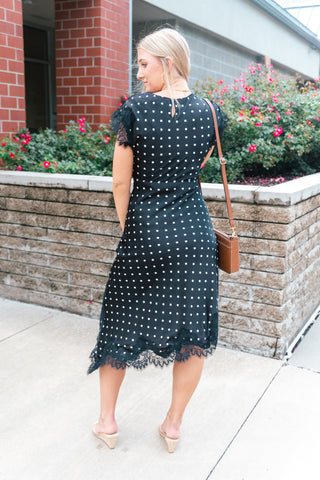 RITA BLK POKLA DOT DRESS