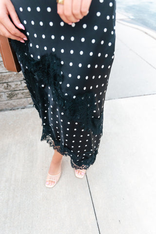 RITA BLK POKLA DOT DRESS